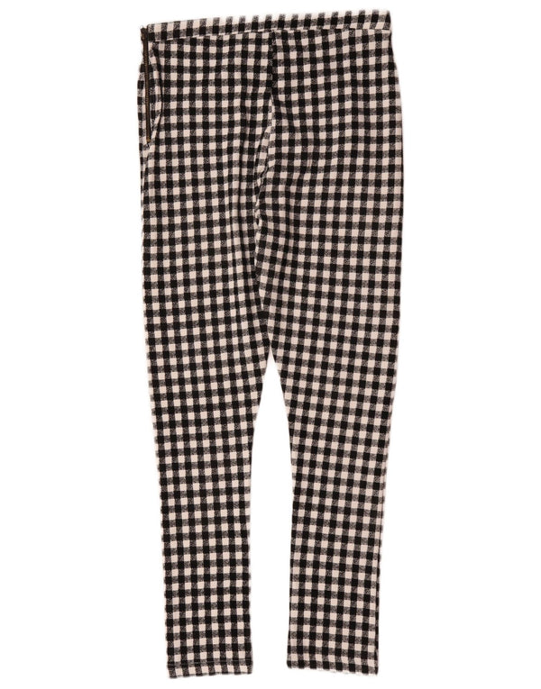 Topshop Womens Slim Casual Trousers UK 12 Medium W28 L26 Black Gingham