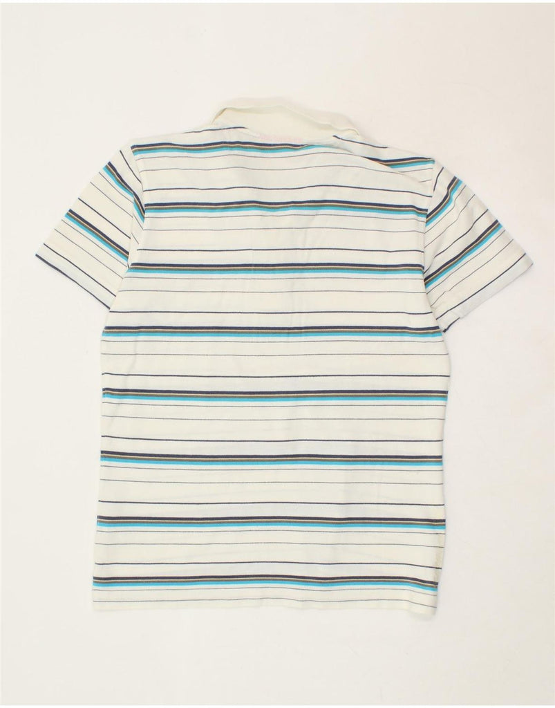 PUMA Mens Polo Shirt Small White Striped Cotton Vintage Puma and Second-Hand Puma from Messina Hembry 