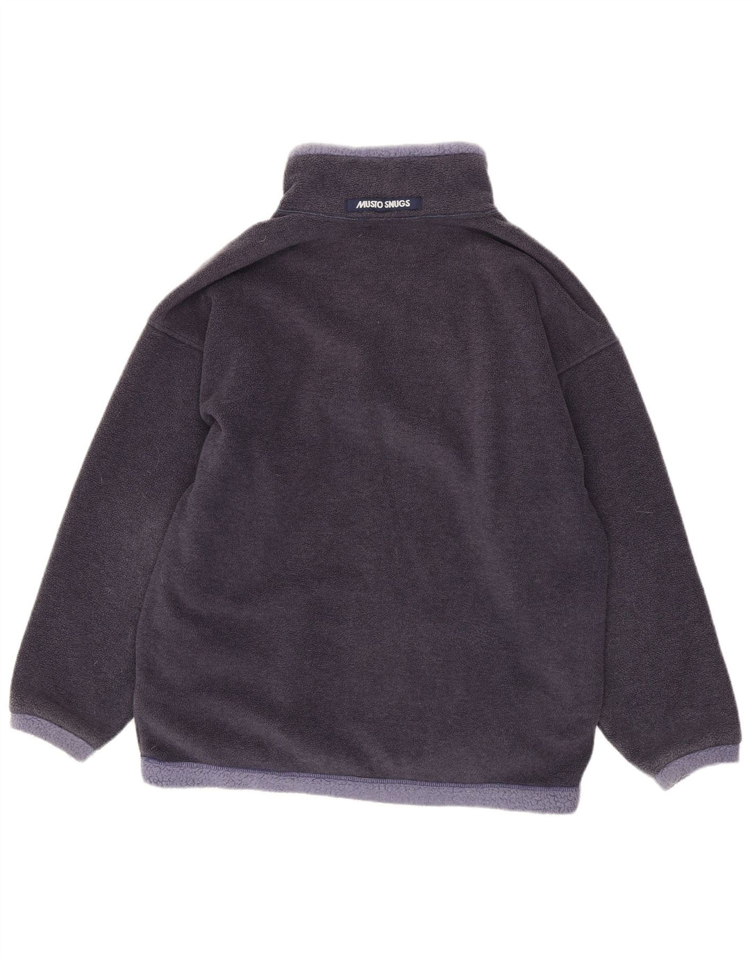 Musto Mens Zip Neck Fleece Jumper Medium Navy Blue Colourblock Polyester
