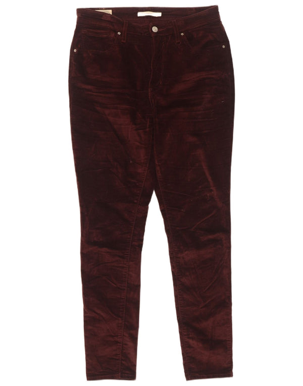 Levi's Womens 721 High Waist Skinny Casual Trousers W31 L30 Maroon Cotton