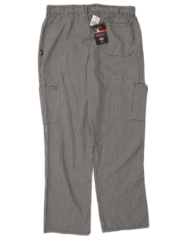 Dickies Mens Cargo Trousers XL W38 L32 Black Houndstooth Polyester