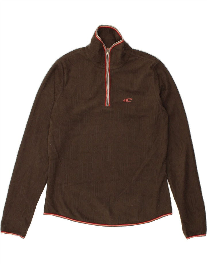 O'NEILL Womens Zip Neck Fleece Jumper UK 14 Large Brown Vintage O'Neill and Second-Hand O'Neill from Messina Hembry 