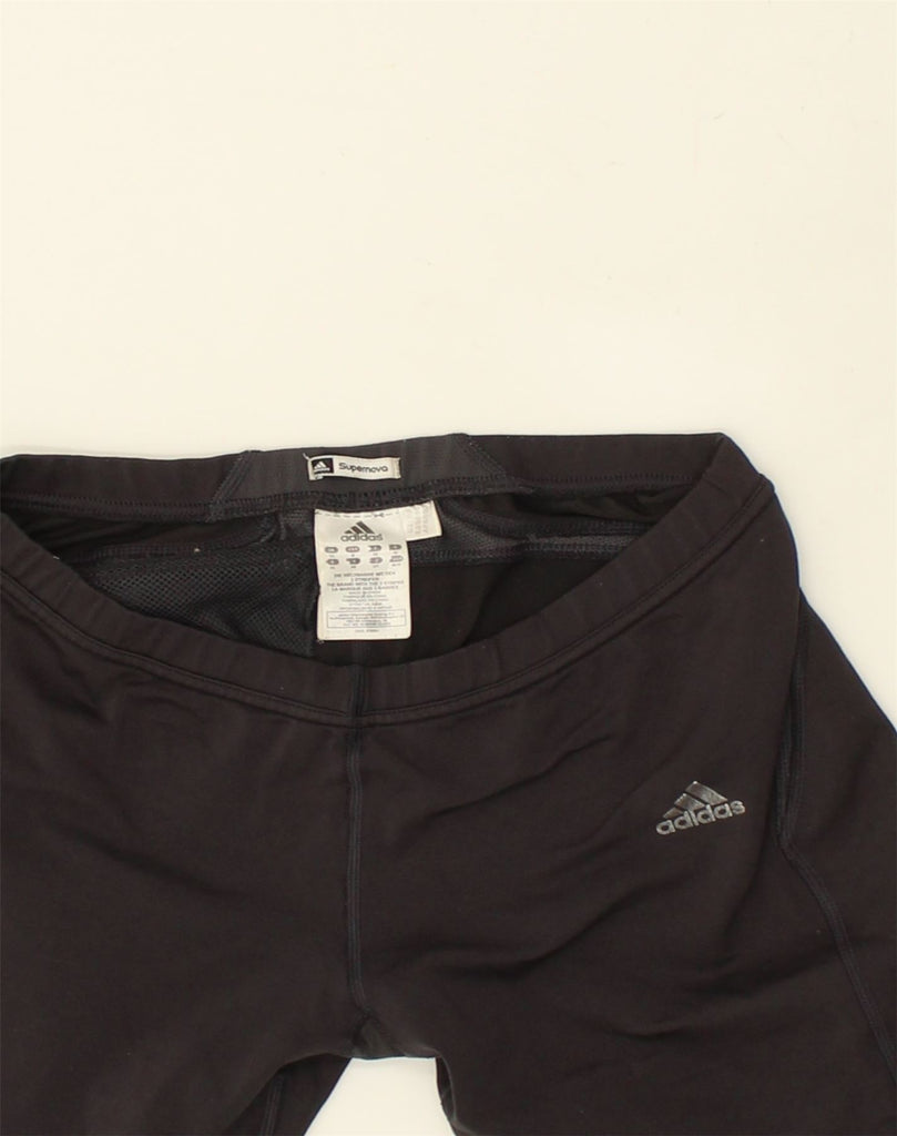 ADIDAS Womens Supernova Capri Tracksuit Trousers UK 14 Medium Black | Vintage Adidas | Thrift | Second-Hand Adidas | Used Clothing | Messina Hembry 