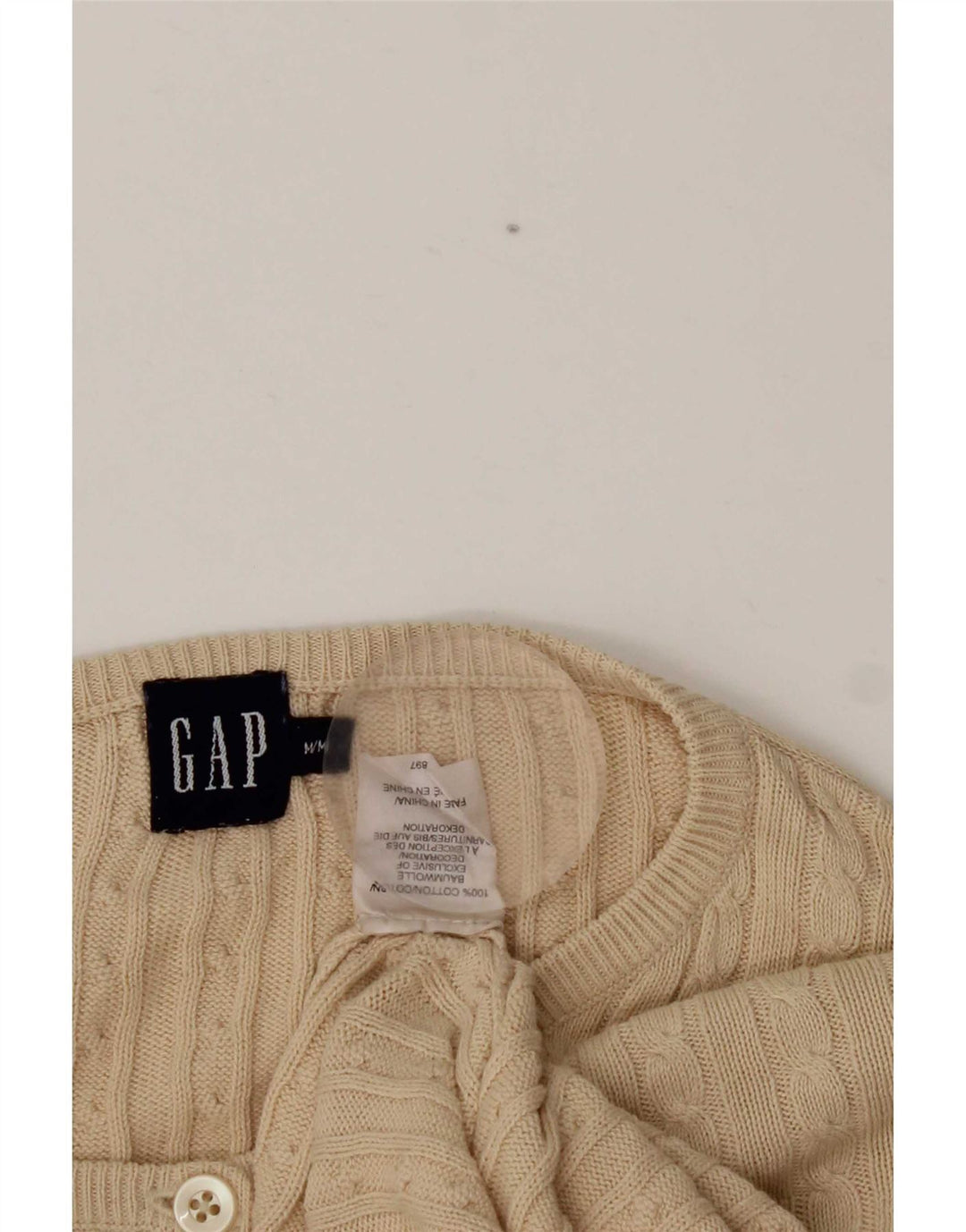 Gap Womens Cardigan Sweater UK 14 Medium Beige Cotton