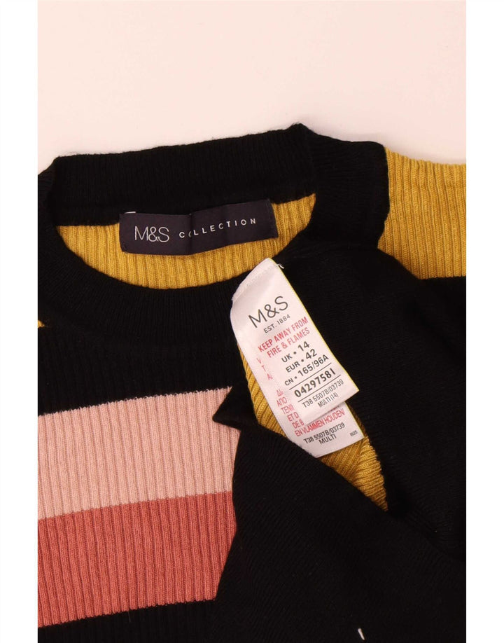 Marks & Spencer Womens Crew Neck Jumper Sweater UK 14 Large Multicoloured