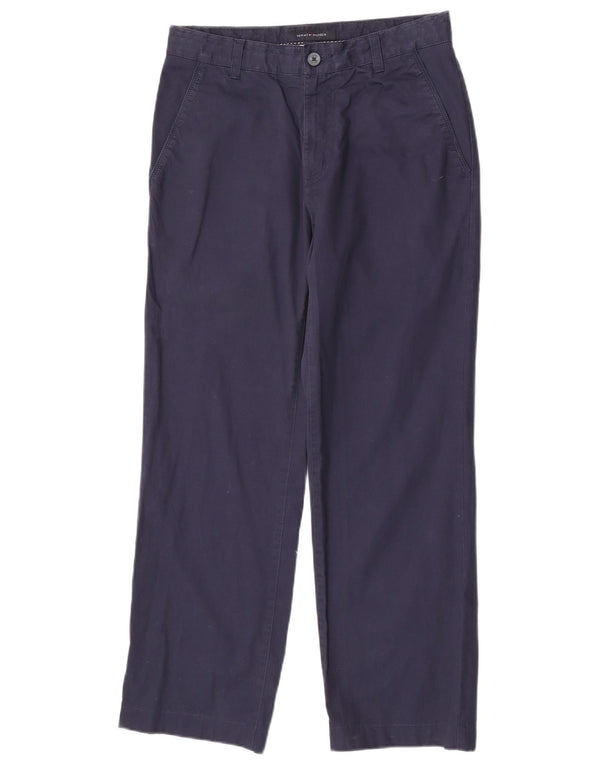 Tommy Hilfiger Mens Straight Chino Trousers W29 L30 Navy Blue Cotton