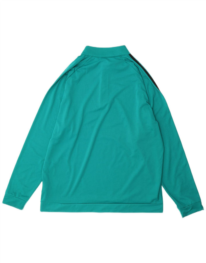 ADIDAS Mens Zip Neck Pullover Tracksuit Top XL Turquoise Polyester