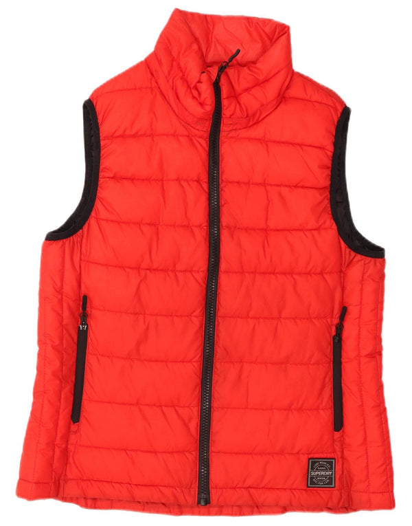 SUPERDRY Womens Padded Gilet UK 18 XL Red Polyester