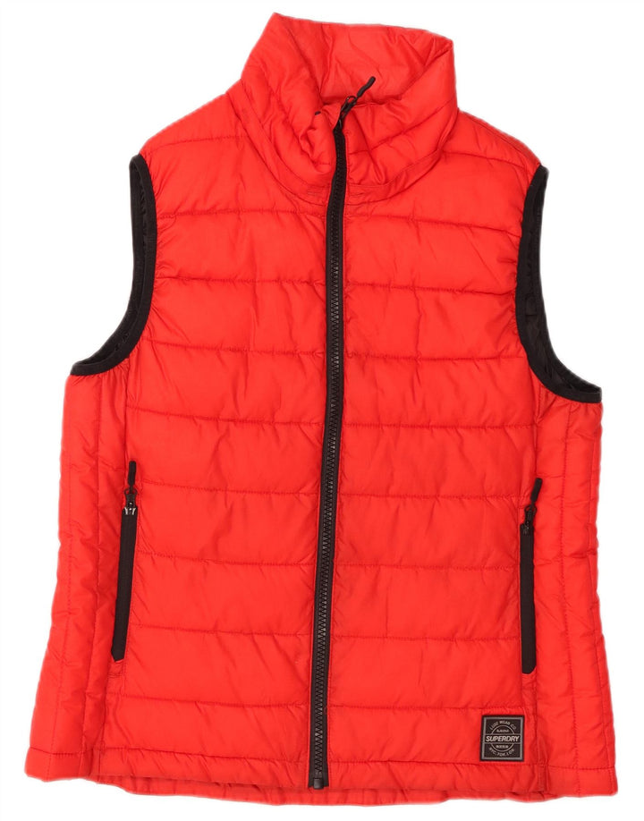 SUPERDRY Womens Padded Gilet UK 18 XL Red Polyester