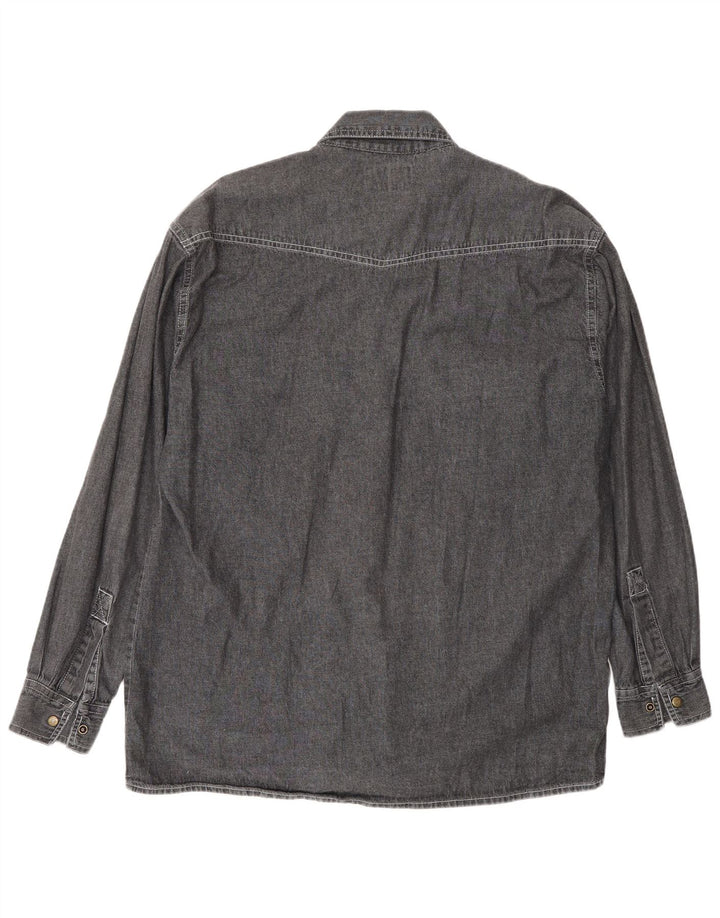 Vintage Mens Shirt Large Grey Cotton
