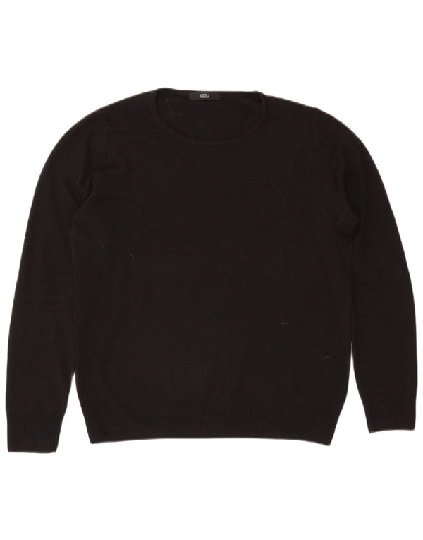 Marks & Spencer Womens Boat Neck Jumper Sweater UK 12 Medium Black Acrylic