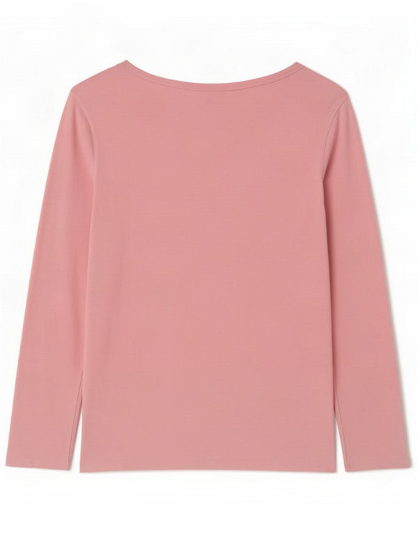 Gap Womens Top Long Sleeve UK 14 Large Pink Cotton