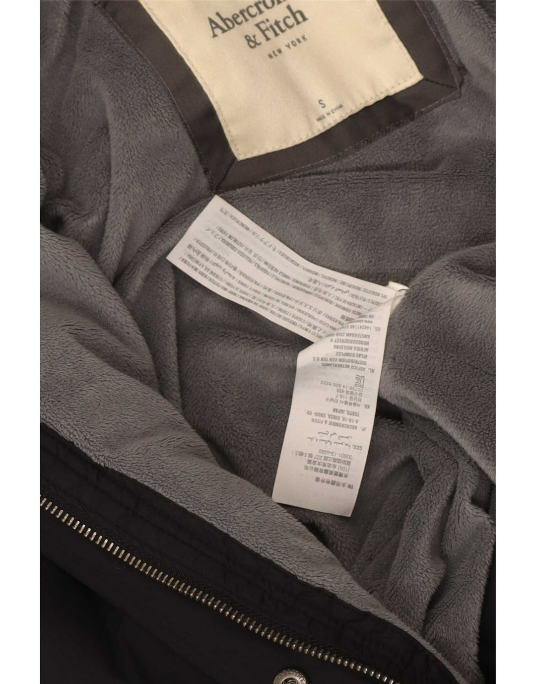 Abercrombie & Fitch Womens Hooded Padded Jacket UK 10 Small Black Polyester
