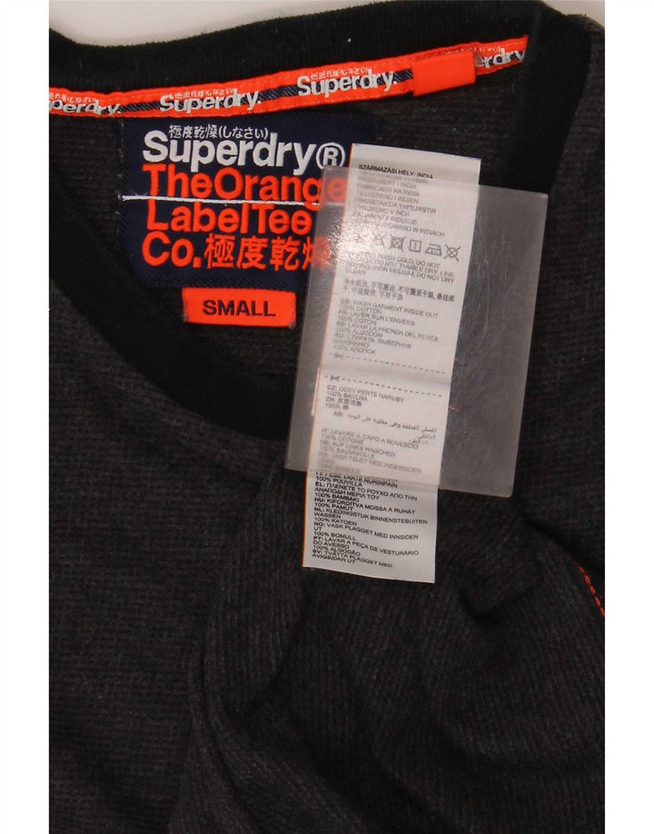 Superdry Mens T-Shirt Top Small Grey Cotton