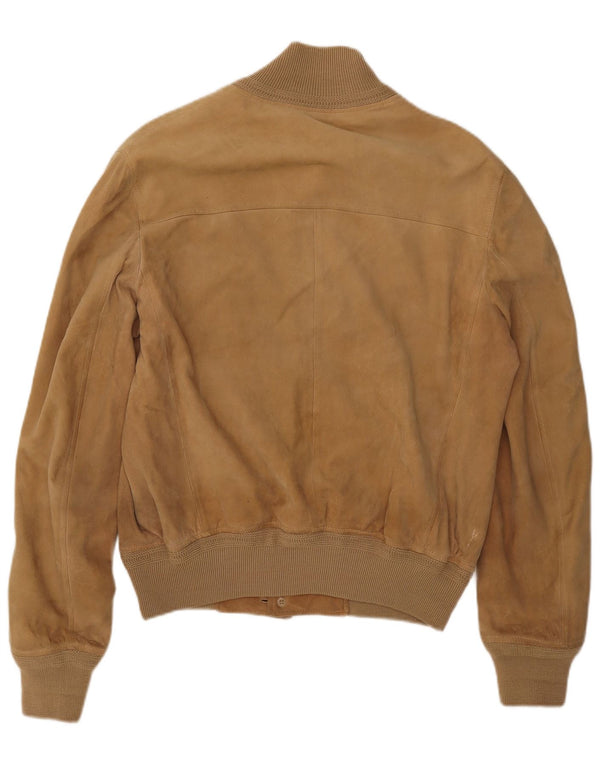 Vintage Mens Suede Jacket IT 56 3XL Beige