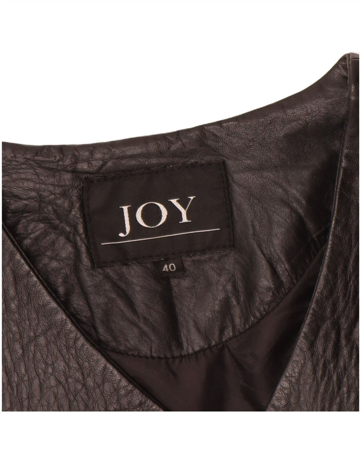 Joy Womens Leather Jacket EU 40 Medium Black Leather