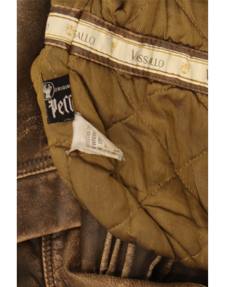 Vintage Mens Leather Jacket IT 50 Large Brown Leather