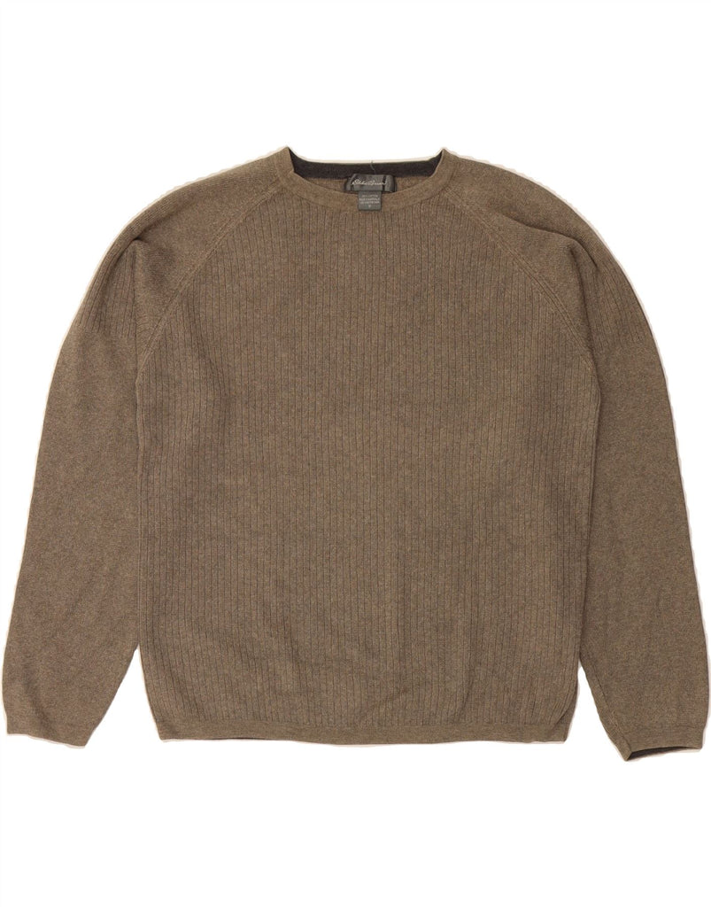 EDDIE BAUER Womens Oversized Boat Neck Jumper Sweater UK 10 Small Brown Vintage Eddie Bauer and Second-Hand Eddie Bauer from Messina Hembry 