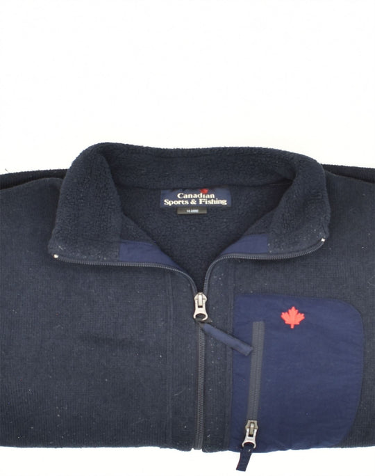 CANADIAN Womens Fleece Jacket US 14 XL Navy Blue Polyester