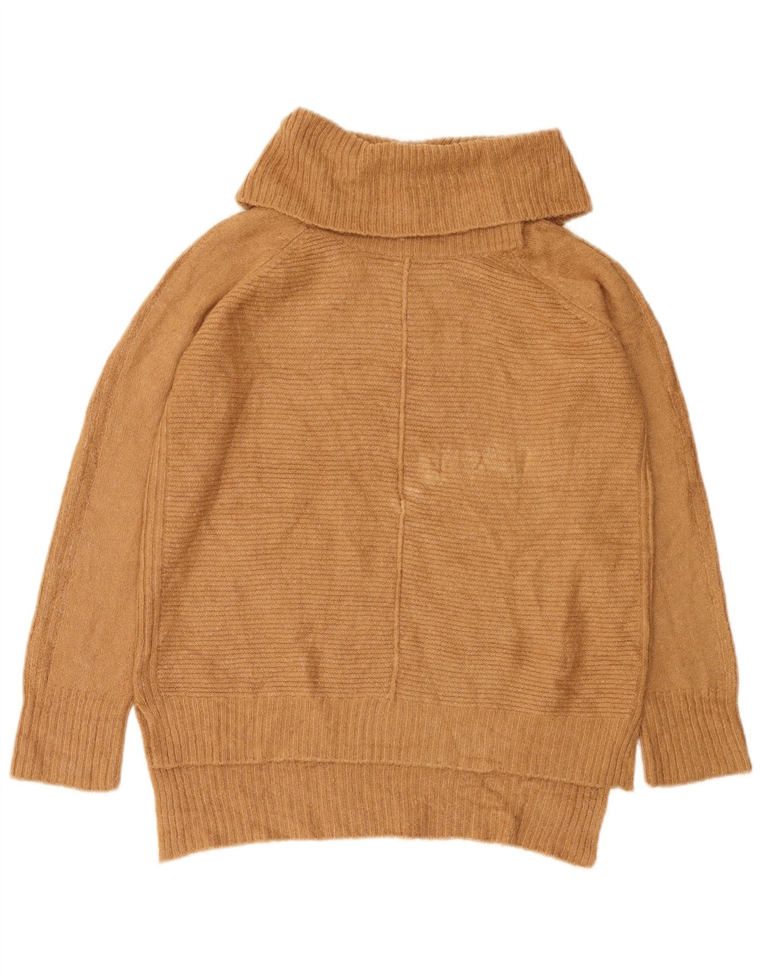 Oasis Womens Oversized Roll Neck Jumper Sweater UK 10 Small Beige Acrylic