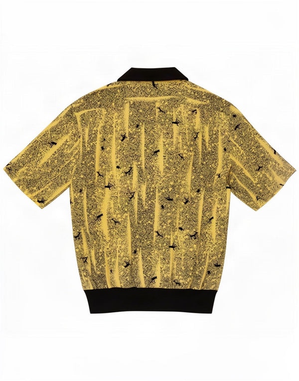 Desiree Womens Oversized Abstract Pattern Pullover Shirt UK 14 Large Yellow