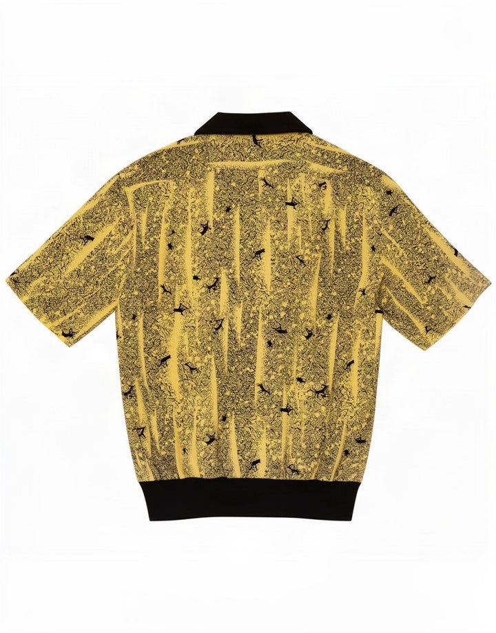 Desiree Womens Oversized Abstract Pattern Pullover Shirt UK 14 Large Yellow
