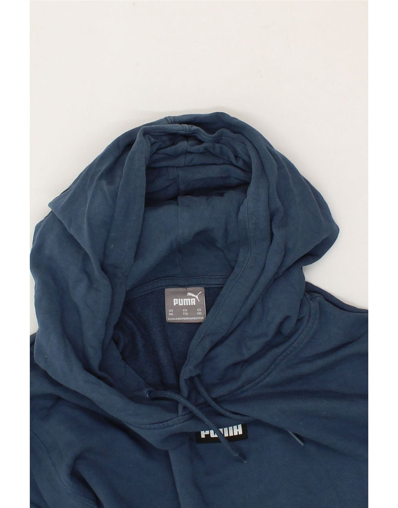 PUMA Mens Hoodie Jumper 2XL Blue Cotton Vintage Puma and Second-Hand Puma from Messina Hembry 