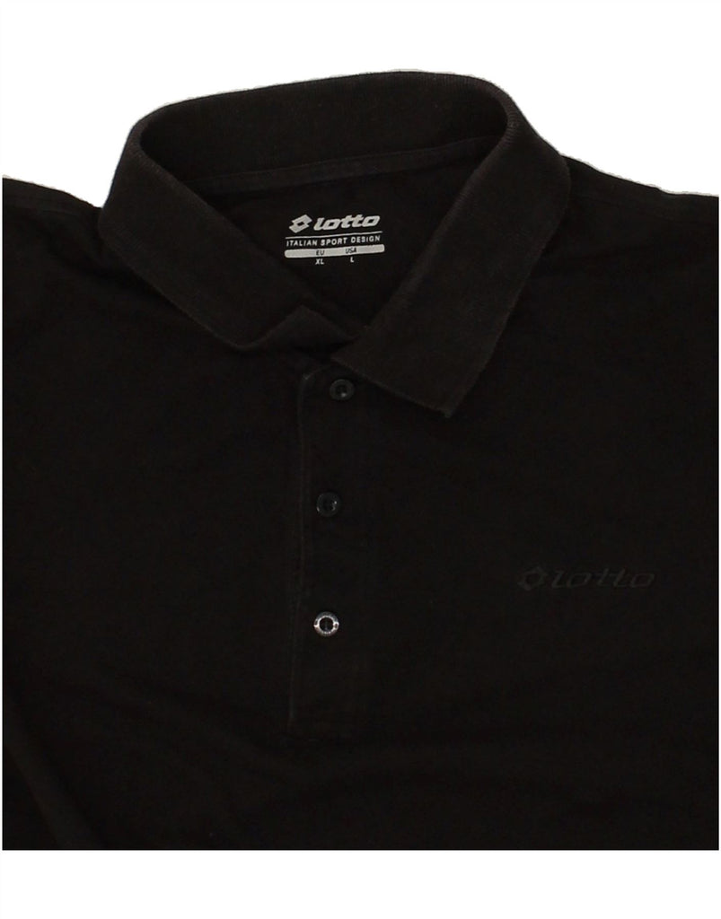 LOTTO Mens Polo Shirt XL Black Cotton | Vintage Lotto | Thrift | Second-Hand Lotto | Used Clothing | Messina Hembry 