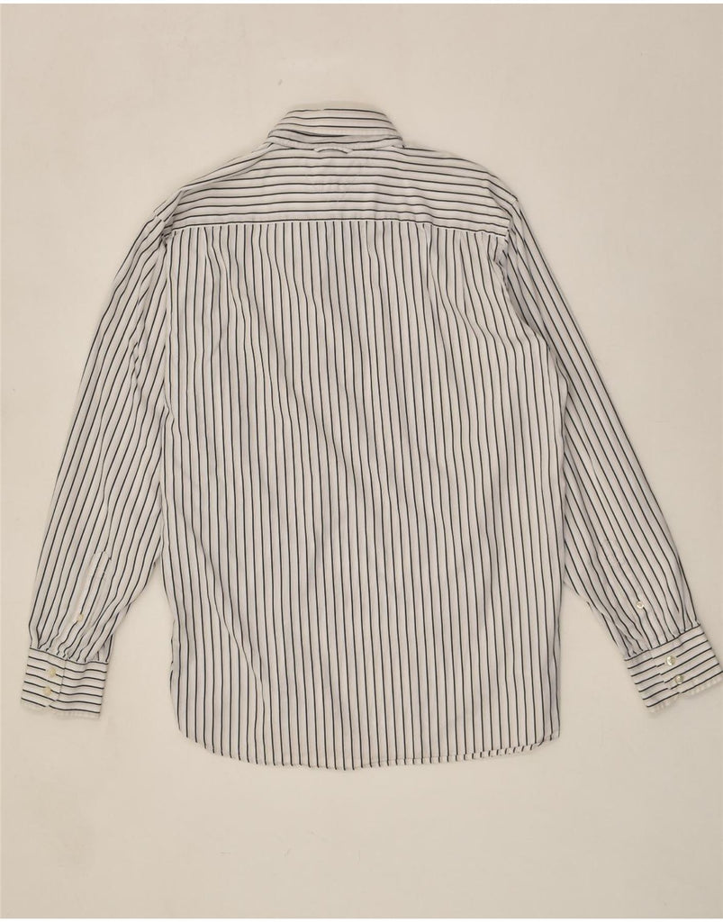 TOMMY HILFIGER Mens Shirt Large White Striped Cotton | Vintage Tommy Hilfiger | Thrift | Second-Hand Tommy Hilfiger | Used Clothing | Messina Hembry 