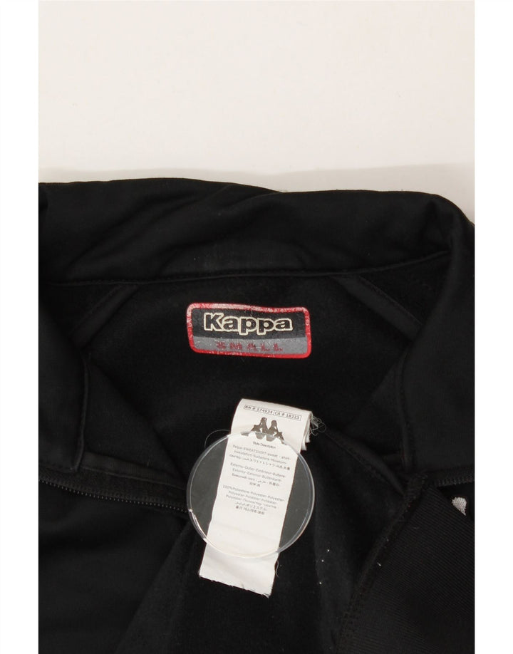 KAPPA Womens Graphic Tracksuit Top Jacket UK 10 Small Black Polyester Vintage Kappa and Second-Hand Kappa from Messina Hembry 