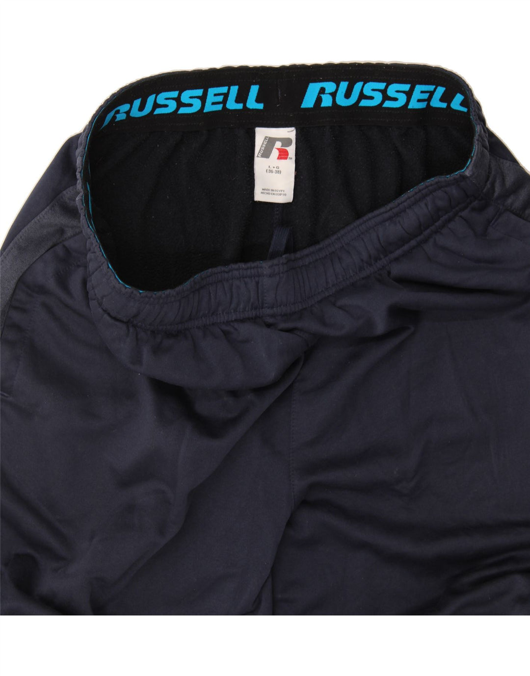RUSSELL ATHLETIC Mens Tracksuit Trousers Large  Navy Blue Polyester Vintage Russell Athletic and Second-Hand Russell Athletic from Messina Hembry 