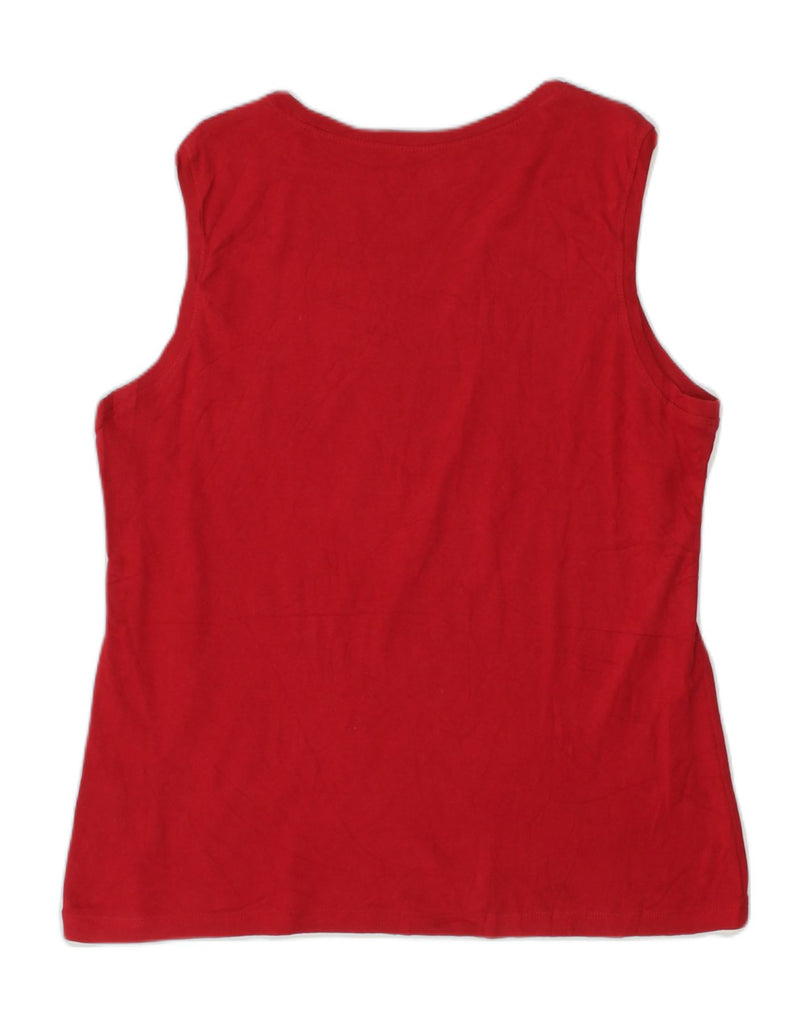 EDDIE BAUER Womens Vest Top UK 18 XL Red Cotton | Vintage Eddie Bauer | Thrift | Second-Hand Eddie Bauer | Used Clothing | Messina Hembry 