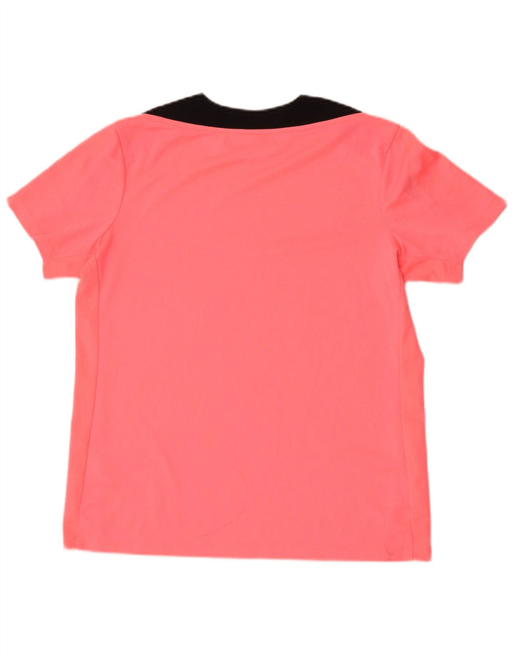 Nike Mens Dri Fit T-Shirt Top Large Pink Colourblock Polyester