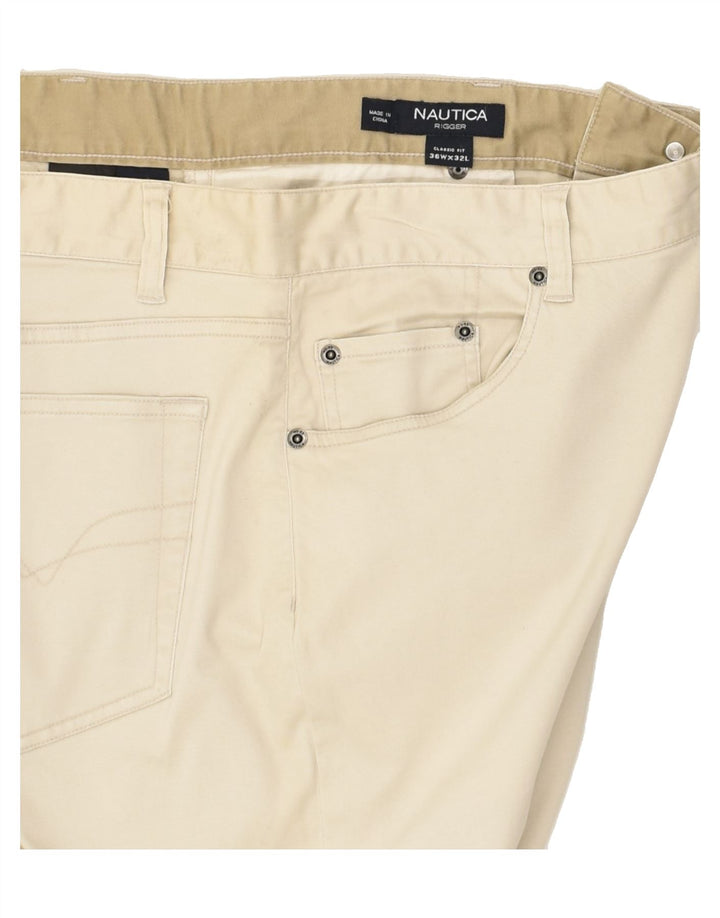 NAUTICA Mens Rigger Straight Classic Fit Casual Trousers W36 L27 Beige | Vintage Nautica | Thrift | Second-Hand Nautica | Used Clothing | Messina Hembry 