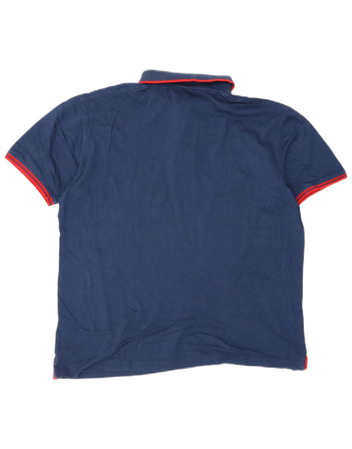 Harmont & Blaine Mens Regular Fit Polo Shirt Large Navy Blue Cotton