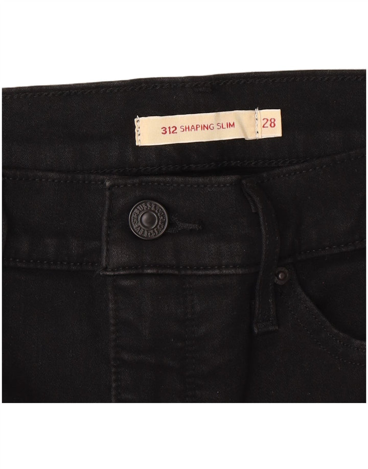 Levi's Womens 312 Shaping Slim Jeans W28 L32 Black Cotton