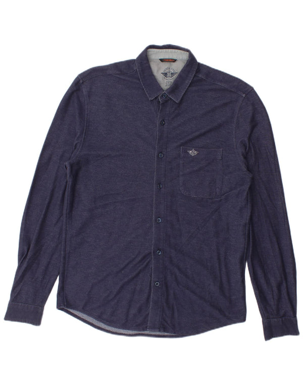 Dockers Mens Flex Slim Fit Shirt Medium Navy Blue
