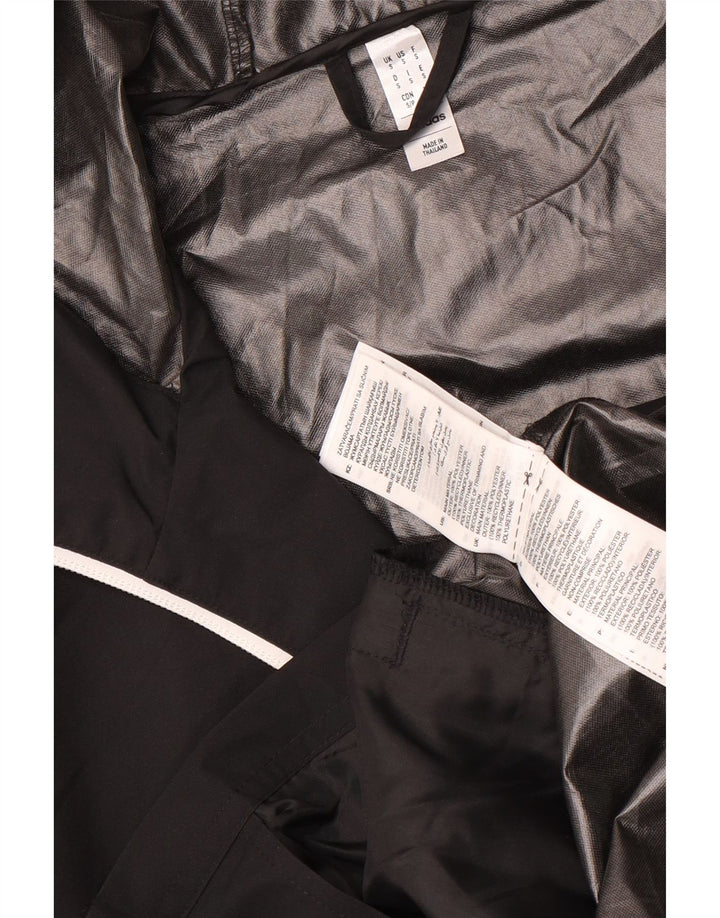 Adidas Mens Hooded Rain Jacket UK 36 Small Black Polyester
