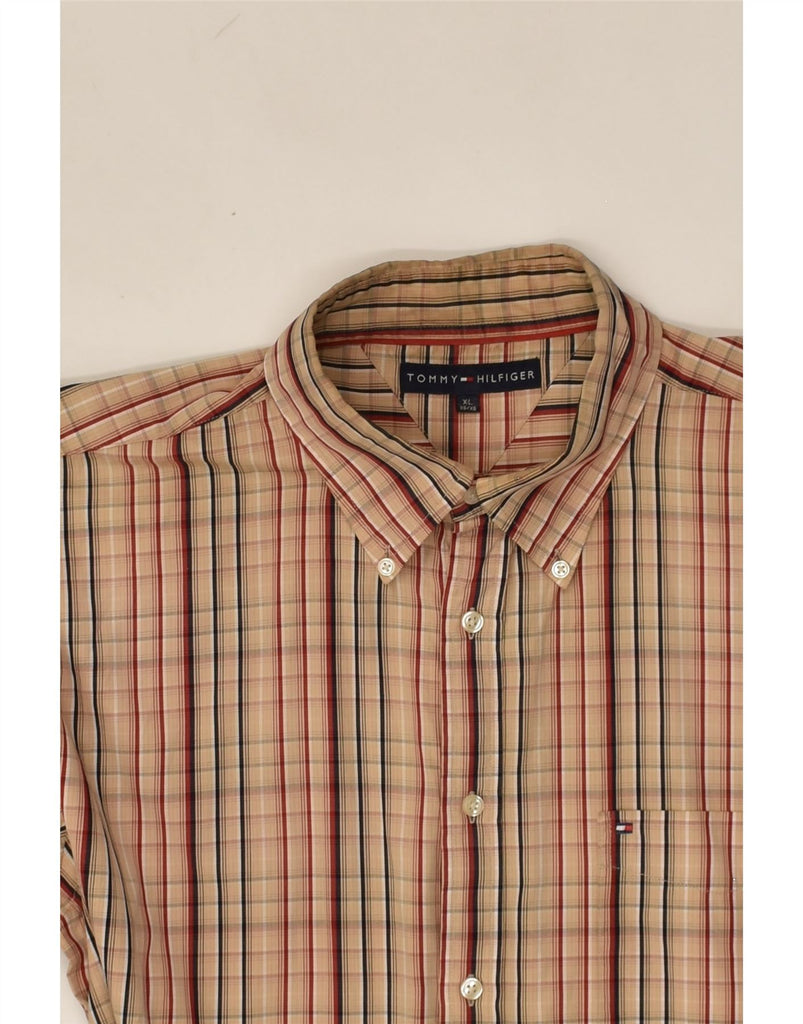 TOMMY HILFIGER Mens Shirt XL Brown Check Cotton | Vintage Tommy Hilfiger | Thrift | Second-Hand Tommy Hilfiger | Used Clothing | Messina Hembry 