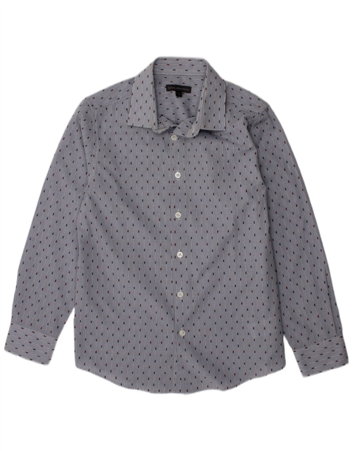 John Rocha Boys Shirt 8-9 Years Blue Spotted Cotton