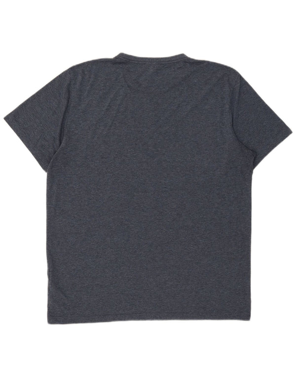 Reiss Mens T-Shirt Top 2XL Navy Blue Flecked Polyester