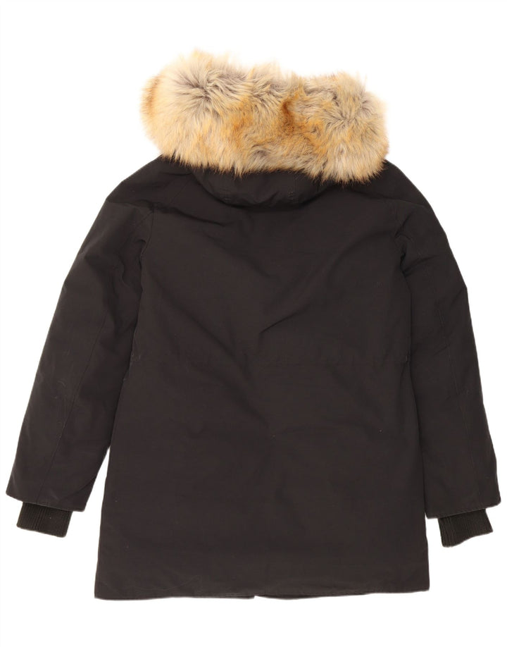 Calvin Klein Mens Hooded Padded Jacket UK 38 Medium Black Polyester