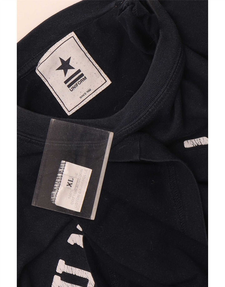 Uniform Mens Graphic T-Shirt Top XL Navy Blue Cotton