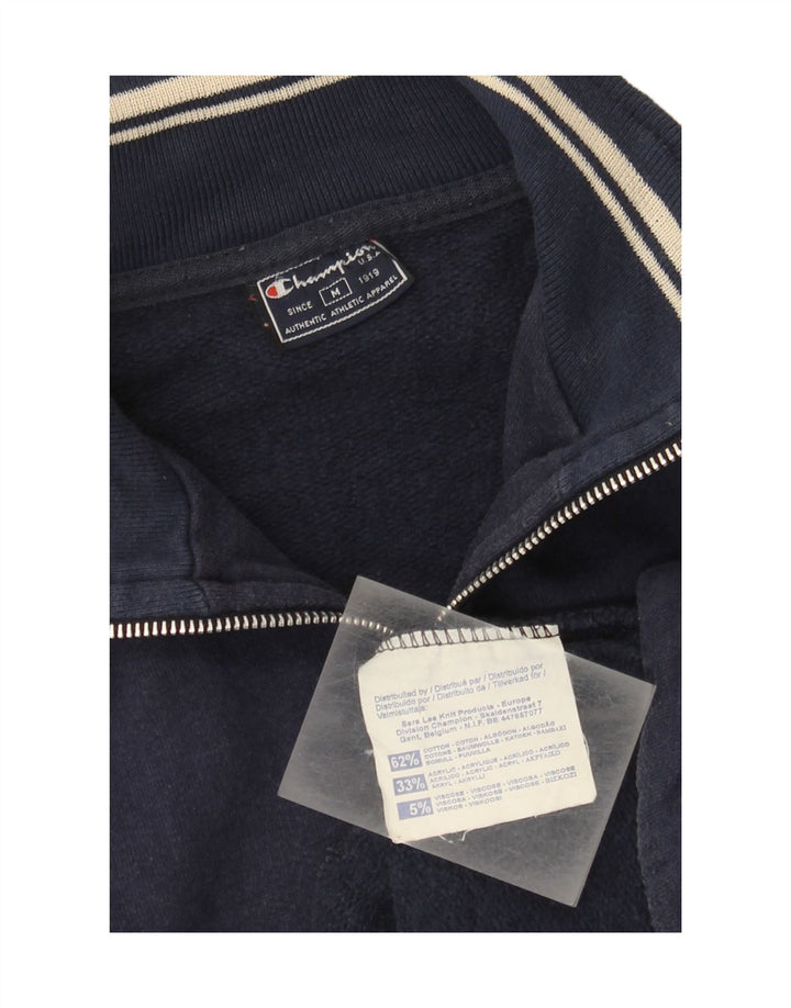 Champion Mens Tracksuit Top Jacket Medium Navy Blue Cotton