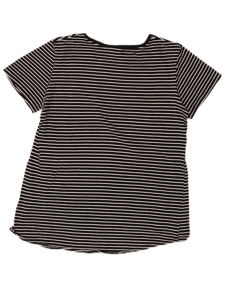 Zara Womens T-Shirt Top UK 10 Small Black Striped