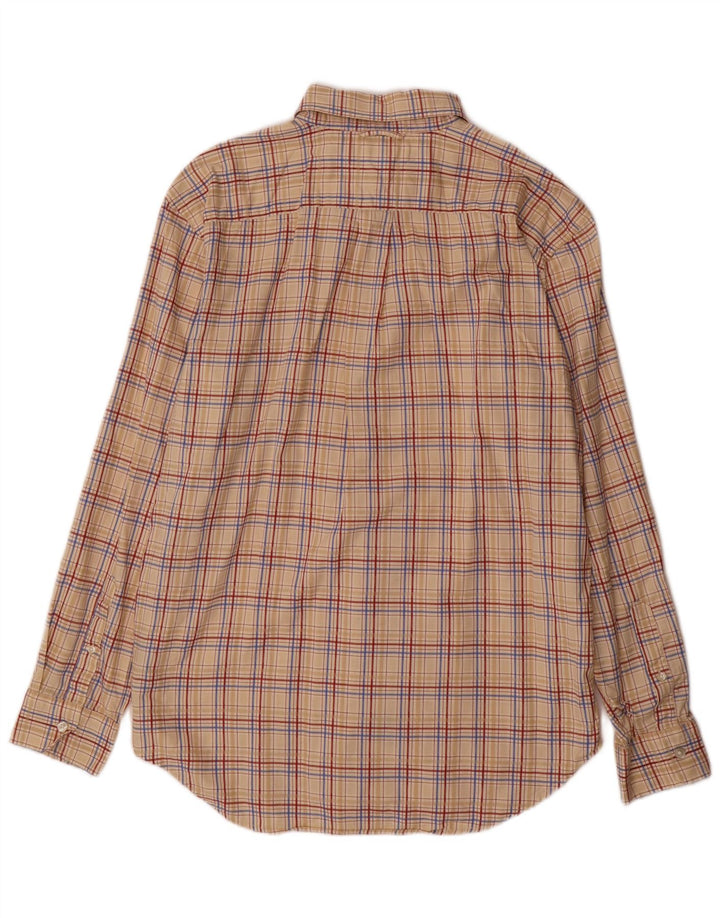 TOMMY HILFIGER Mens Shirt Large Beige Check Cotton