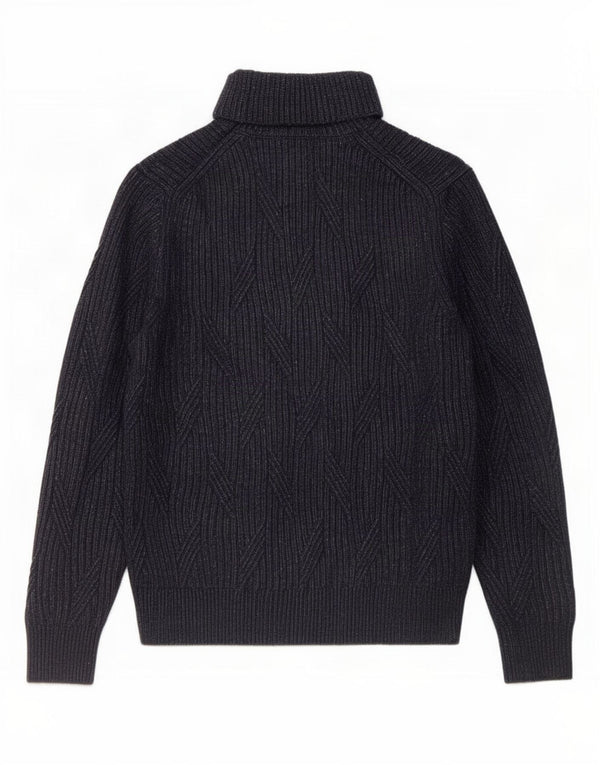 Marks & Spencer Womens Roll Neck Jumper Sweater UK 14 Large Navy Blue