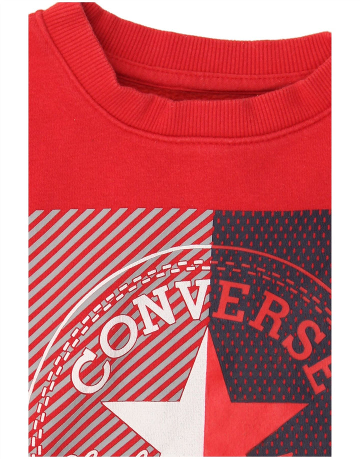 Converse Boys Graphic Sweatshirt Jumper 10-11 Years Medium  Red Cotton