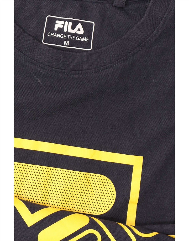 Fila Mens Graphic T-Shirt Top Medium Navy Blue