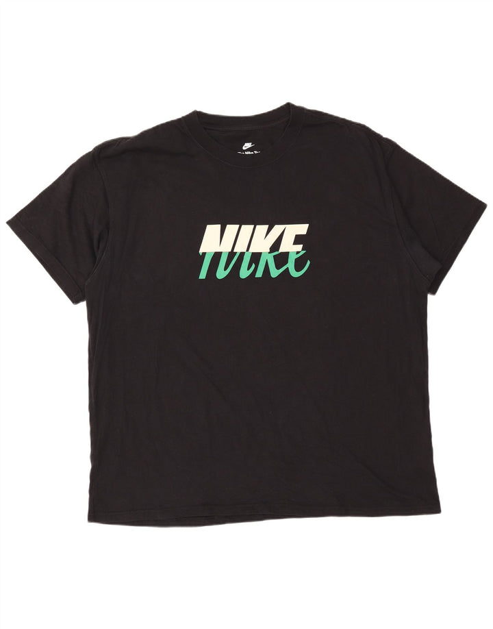 NIKE Mens Loose Fit Graphic T-Shirt Top XL Black Cotton